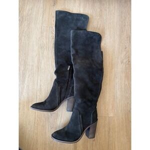 Vince Camuto Melaya  Suede Over The Knee Block Heel Boots Womens 9M